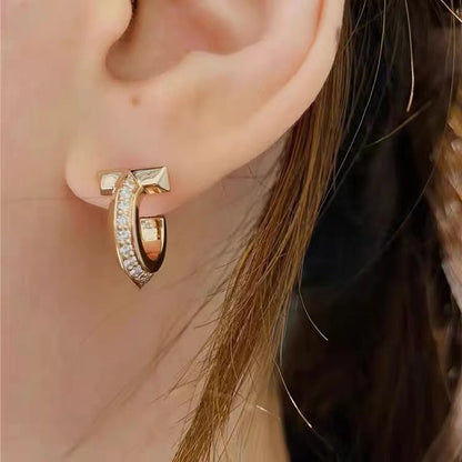 [Lume Jewelry]T1 HOOP DIAMOND EARRINGS
