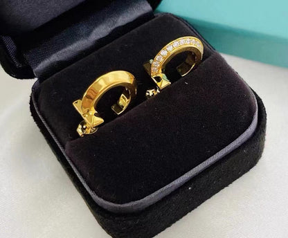 [Lume Jewelry]T1 HOOP DIAMOND EARRINGS