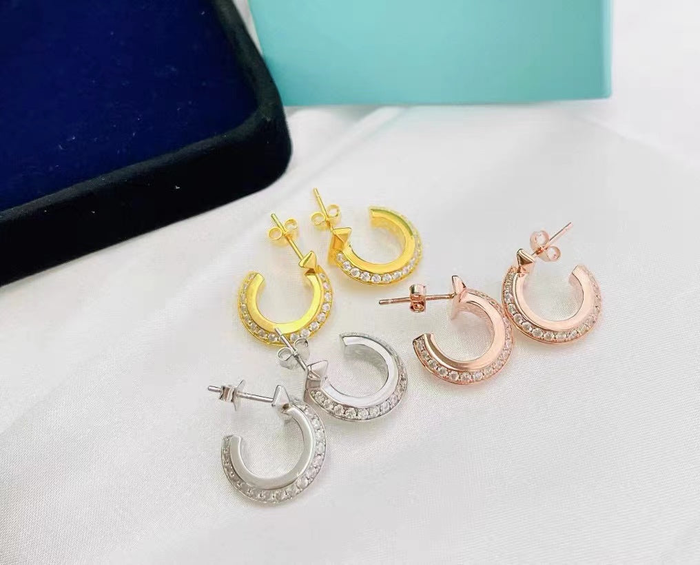 [Lume Jewelry]T1 HOOP DIAMOND EARRINGS