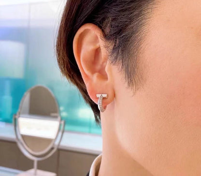 [Lume Jewelry]T1 HOOP DIAMOND EARRINGS