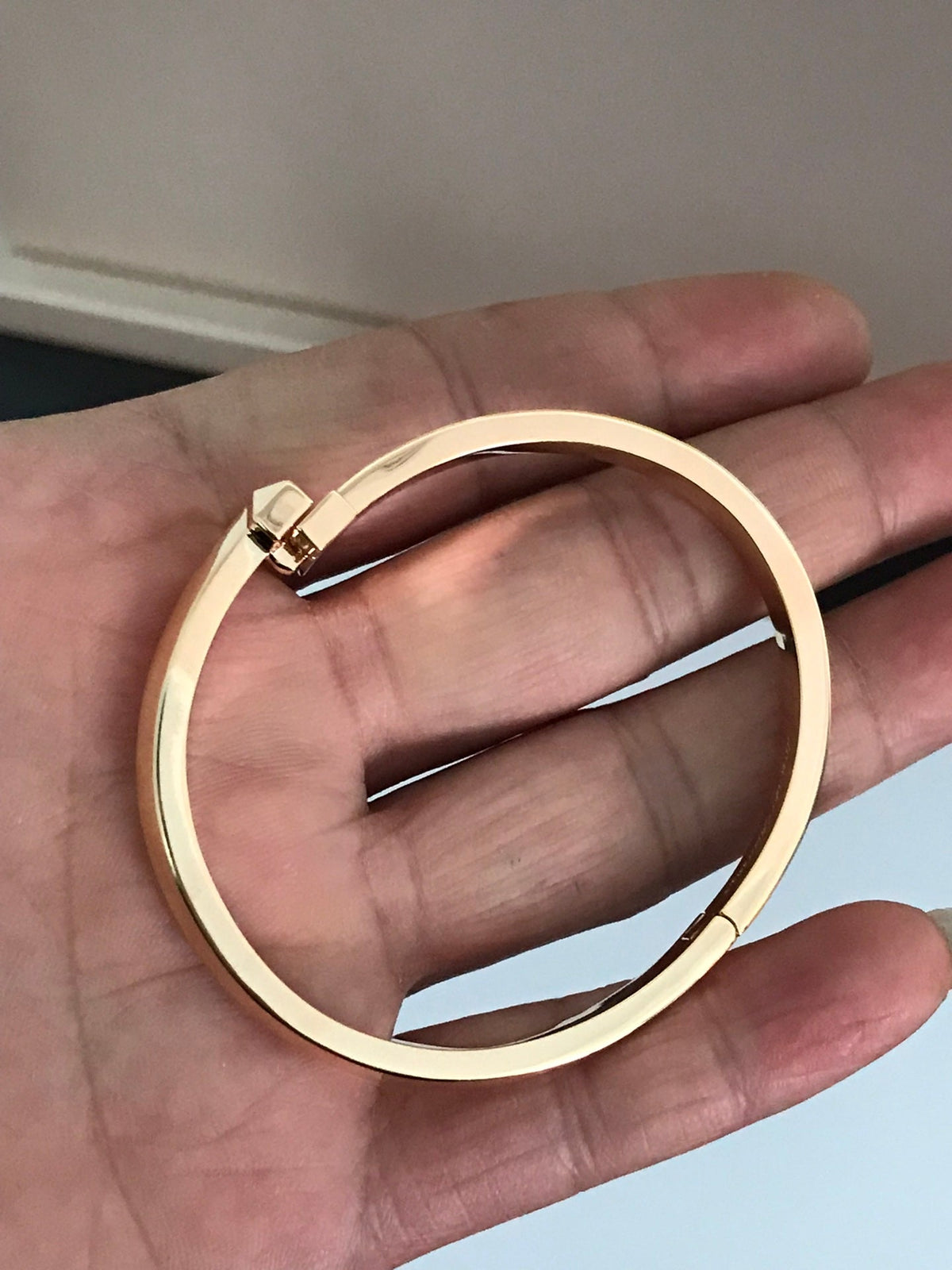 [Lume Jewelry]T1 WIDE DIAMOND HINGED BANGLE PINK GOLD