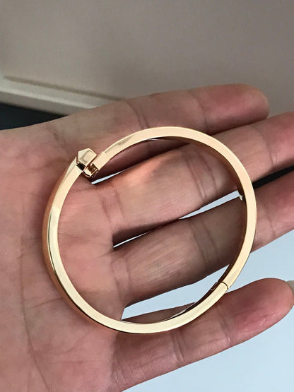 [Lume Jewelry]T1 WIDE DIAMOND HINGED BANGLE PINK GOLD
