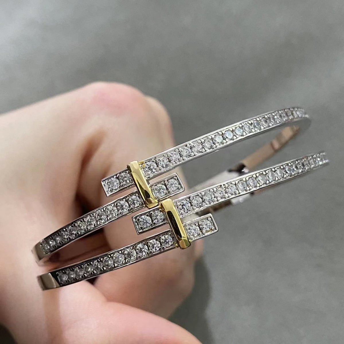 [Lume Jewelry]EDGE DIAMOND GOLD SILVER BRACELET