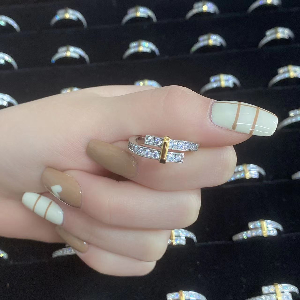 [Lume Jewelry]EDGE GOLD SILVER DIAMOND RING