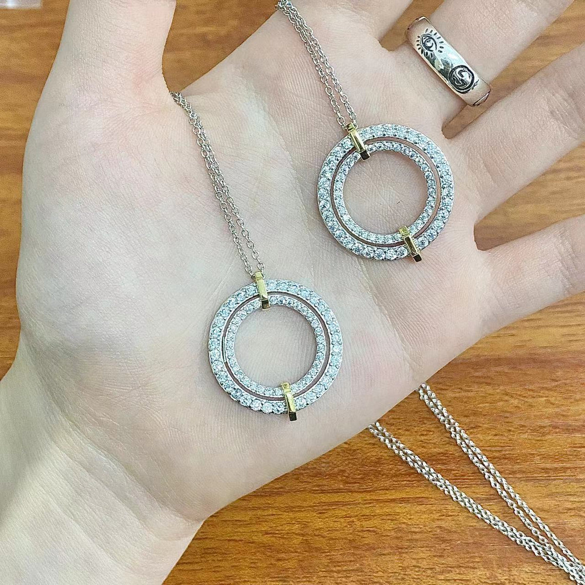 [Lume Jewelry]EDGE DIAMOND GOLD SILVER NECKLACE