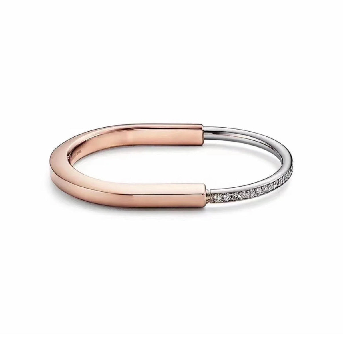 [Lume Jewelry]LOCK PINK GOLD SILVER DIAMOND BRACELET