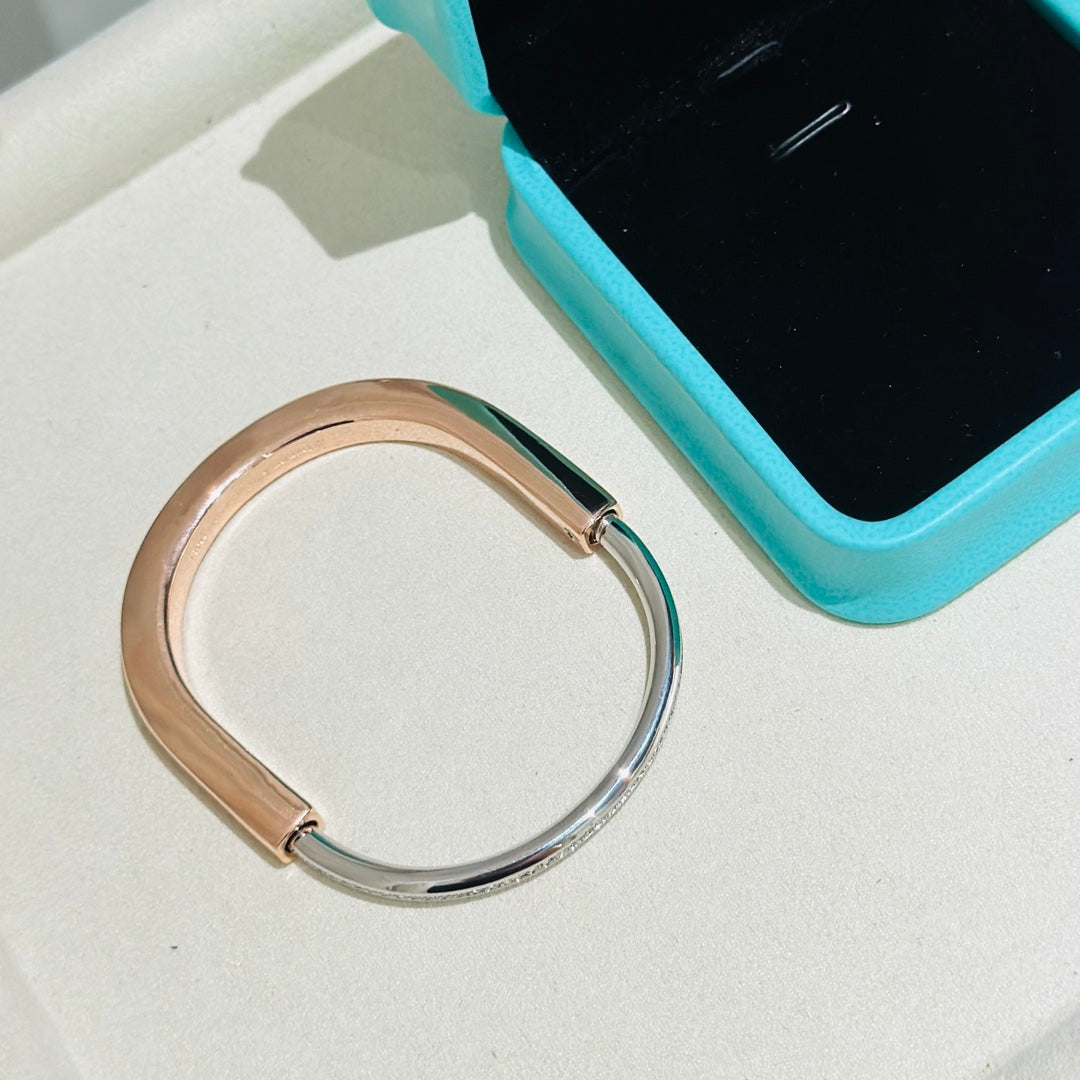 [Lume Jewelry]LOCK PINK GOLD SILVER DIAMOND BRACELET