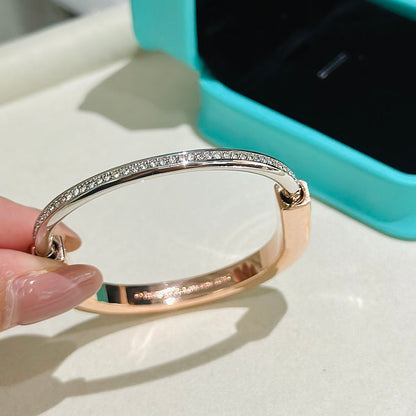 [Lume Jewelry]LOCK PINK GOLD SILVER DIAMOND BRACELET