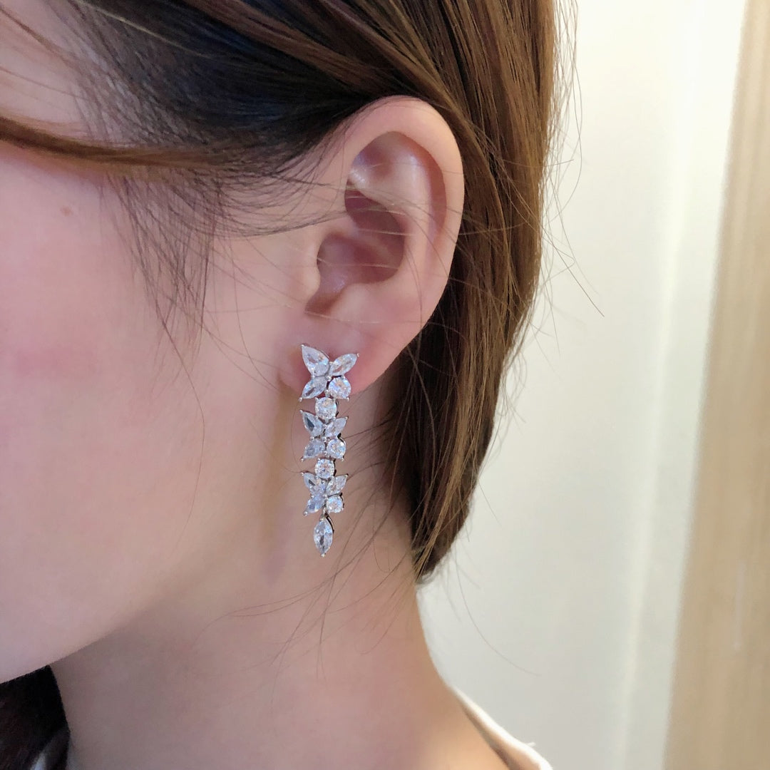 [Lume Jewelry]VICTORIA SILVER DIAMOND DROP EARRINGS
