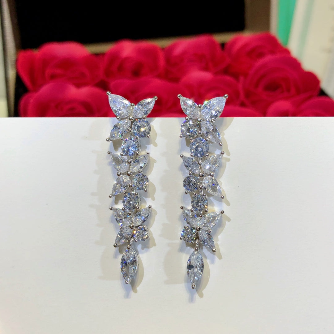 [Lume Jewelry]VICTORIA SILVER DIAMOND DROP EARRINGS