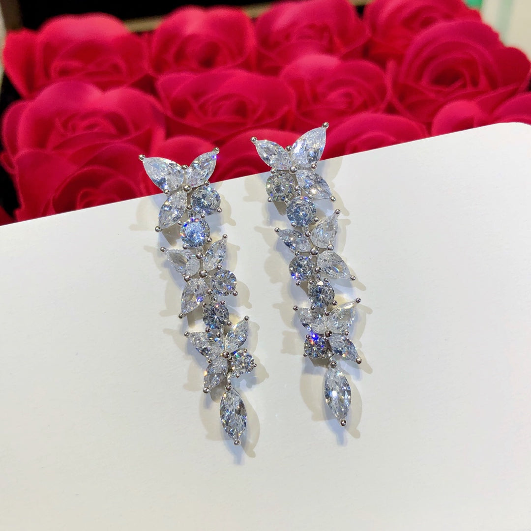 [Lume Jewelry]VICTORIA SILVER DIAMOND DROP EARRINGS