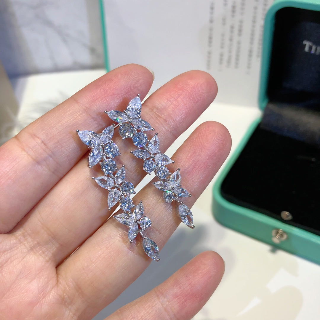 [Lume Jewelry]VICTORIA SILVER DIAMOND DROP EARRINGS