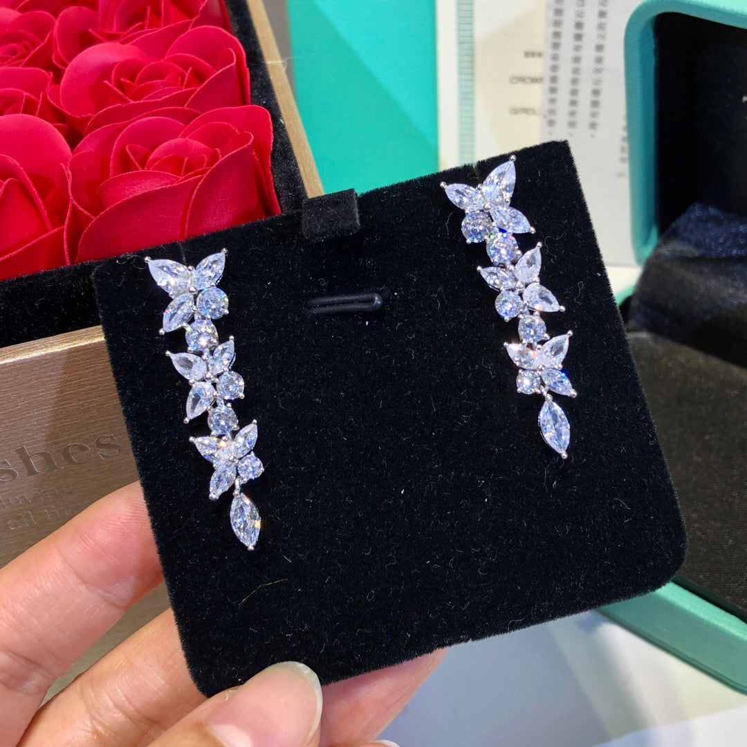 [Lume Jewelry]VICTORIA SILVER DIAMOND DROP EARRINGS