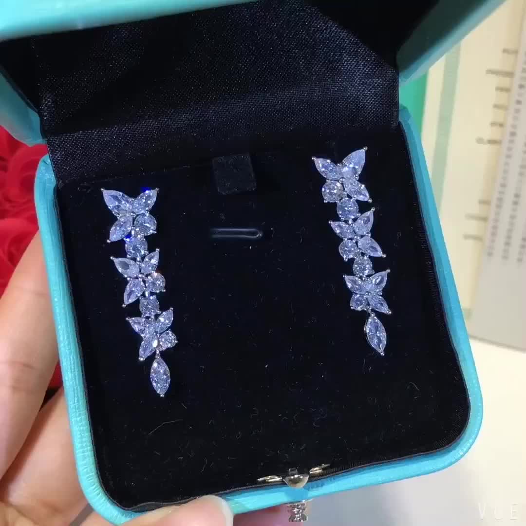 [Lume Jewelry]VICTORIA SILVER DIAMOND DROP EARRINGS