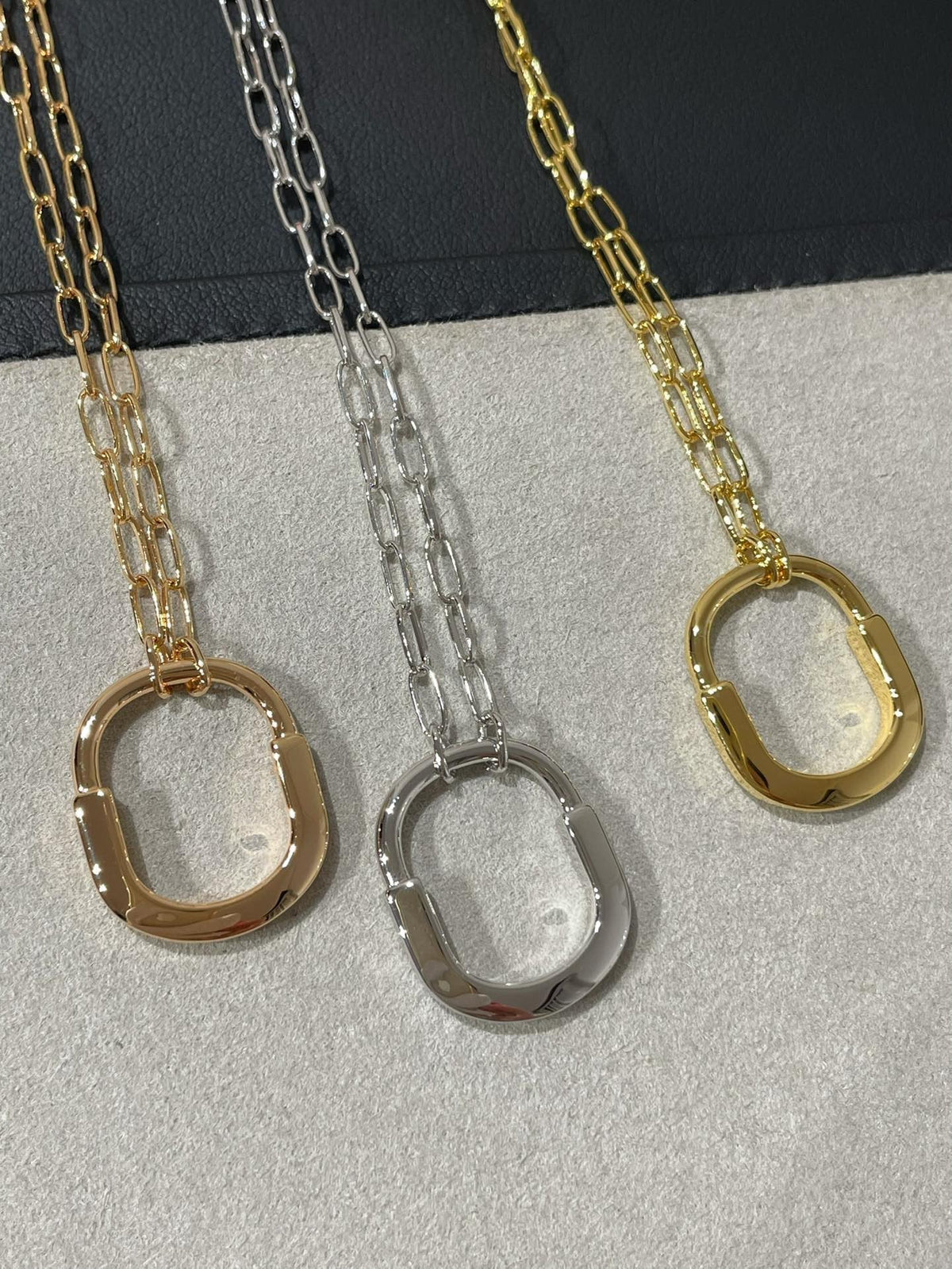[Lume Jewelry]LOCK MEDIUM PENDANT DIAMOND NECKLACE