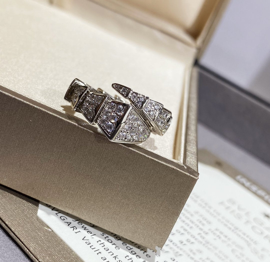[Lume Jewelry]SERPENTI LARGE RING SILVER DIAMOND PAVED