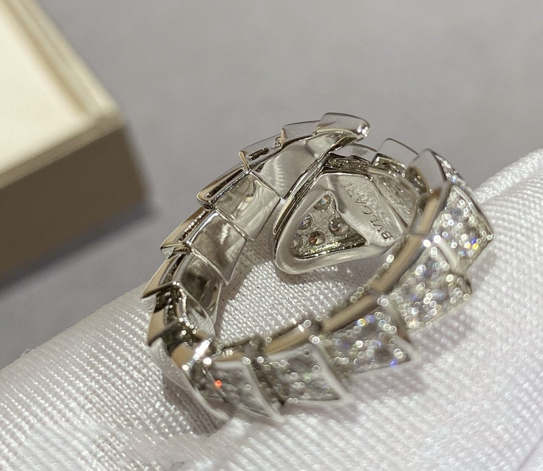 [Lume Jewelry]SERPENTI LARGE RING SILVER DIAMOND PAVED