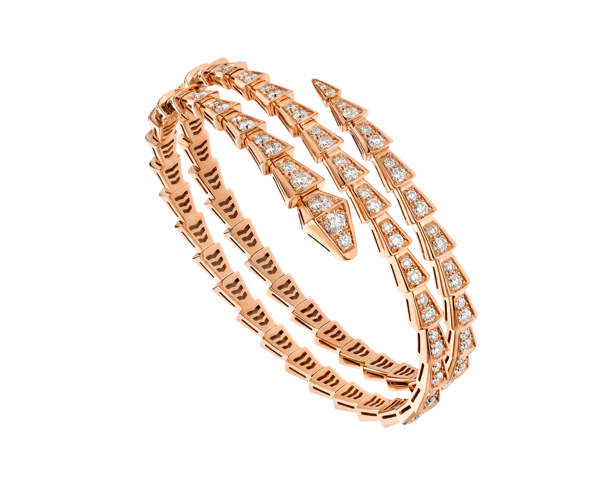 [Lume Jewelry]SERPENTI BRACELET PINK GOLD DIAMOND DOUBLE ROW