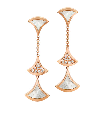 [Lume Jewelry]DREAM EARRINGS 3 MOTIFS DIAMOND MOP PINK GOLD