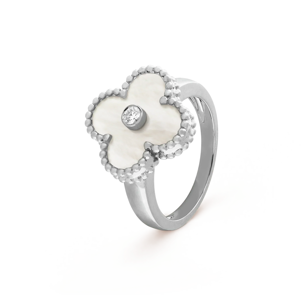 ¡®Lume Jewelry¡¯CLOVER SILVER MOP DIAMOND RING