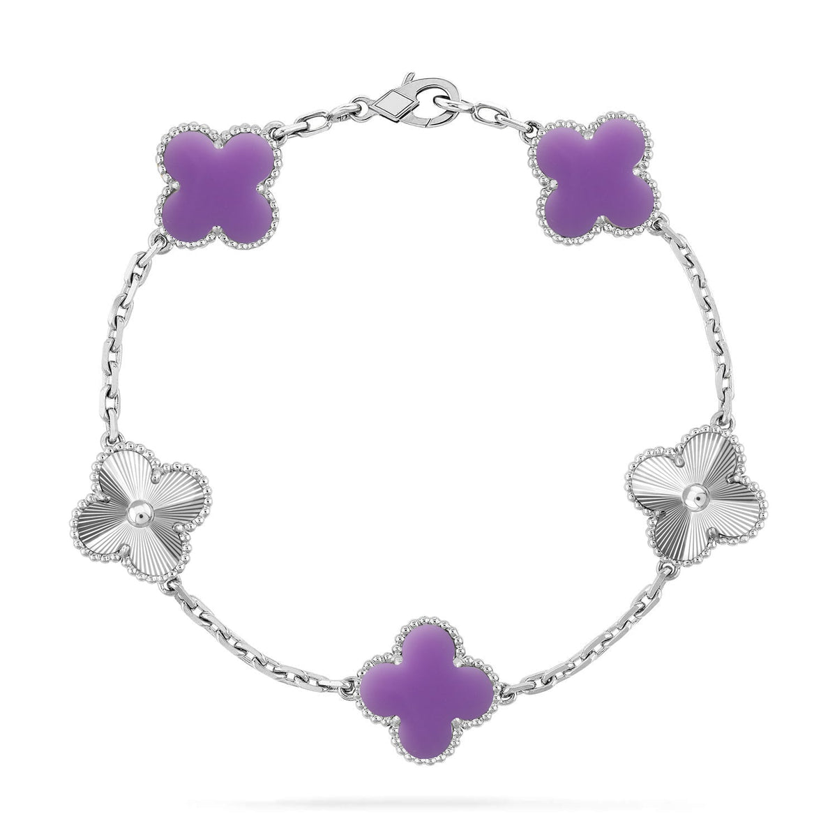 [Lume Jewelry]New CLOVER 5 MOTIF LIGHT PURPLE BRACELET COLLECTION