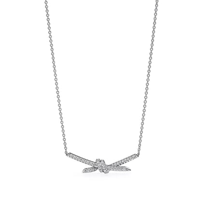 [Lume Jewelry]KNOT PENDANT SILVER DIAMOND NECKLACE