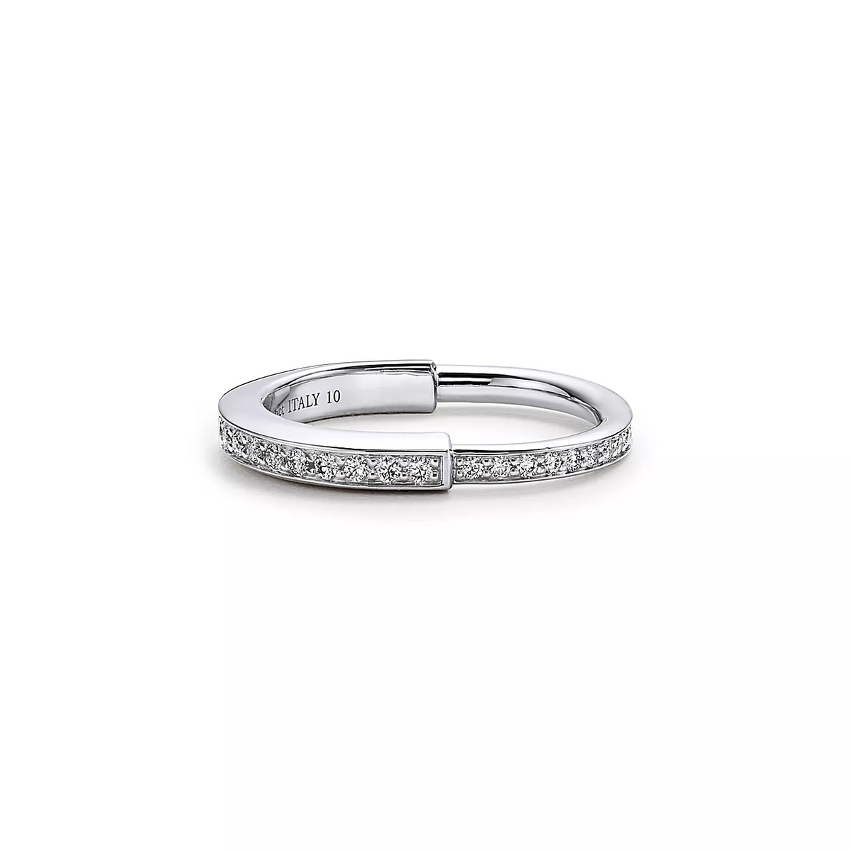 [Lume Jewelry]LOCK RING SILVER DIAMOND PAVED