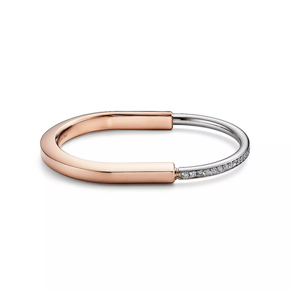 [Lume Jewelry]LOCK BRACELET ROSE AND WHITE GOLD DIAMOND