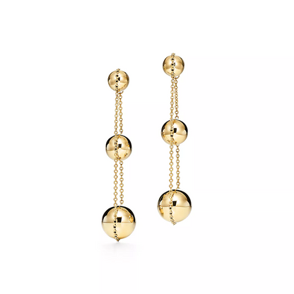 [Lume Jewelry]TRIPLE DROP GOLD EARRINGS
