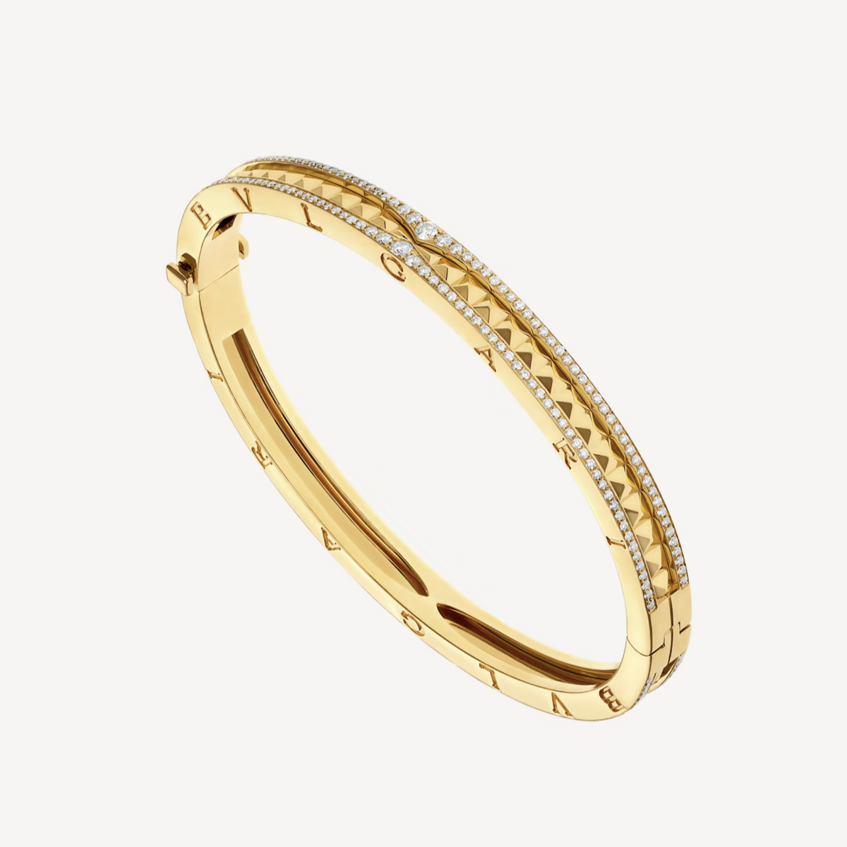 [Lume Jewelry]ZERO 1 SPIRAL AND PAVED DIAMOND GOLD BRACELET