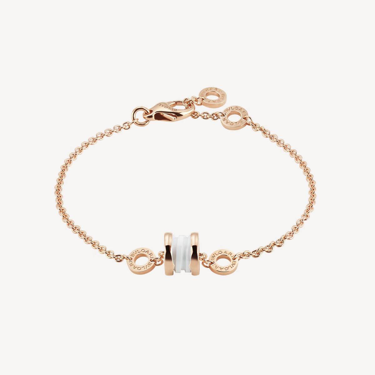 [Lume Jewelry]ZERO 1 SOFT PINK GOLD AND WHITE CERAMIC BRACELET
