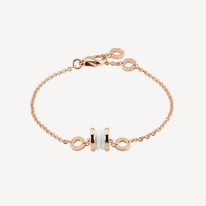 [Lume Jewelry]ZERO 1 SOFT PINK GOLD AND WHITE CERAMIC BRACELET