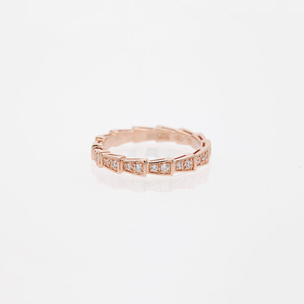 [Lume Jewelry]SERPENTI RING PINK GOLD DIAMOND PAVED 3MM