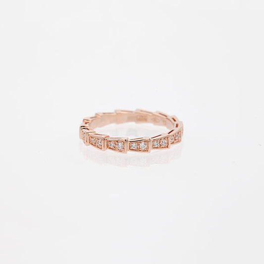 [Lume Jewelry]SERPENTI RING PINK GOLD DIAMOND PAVED 3MM