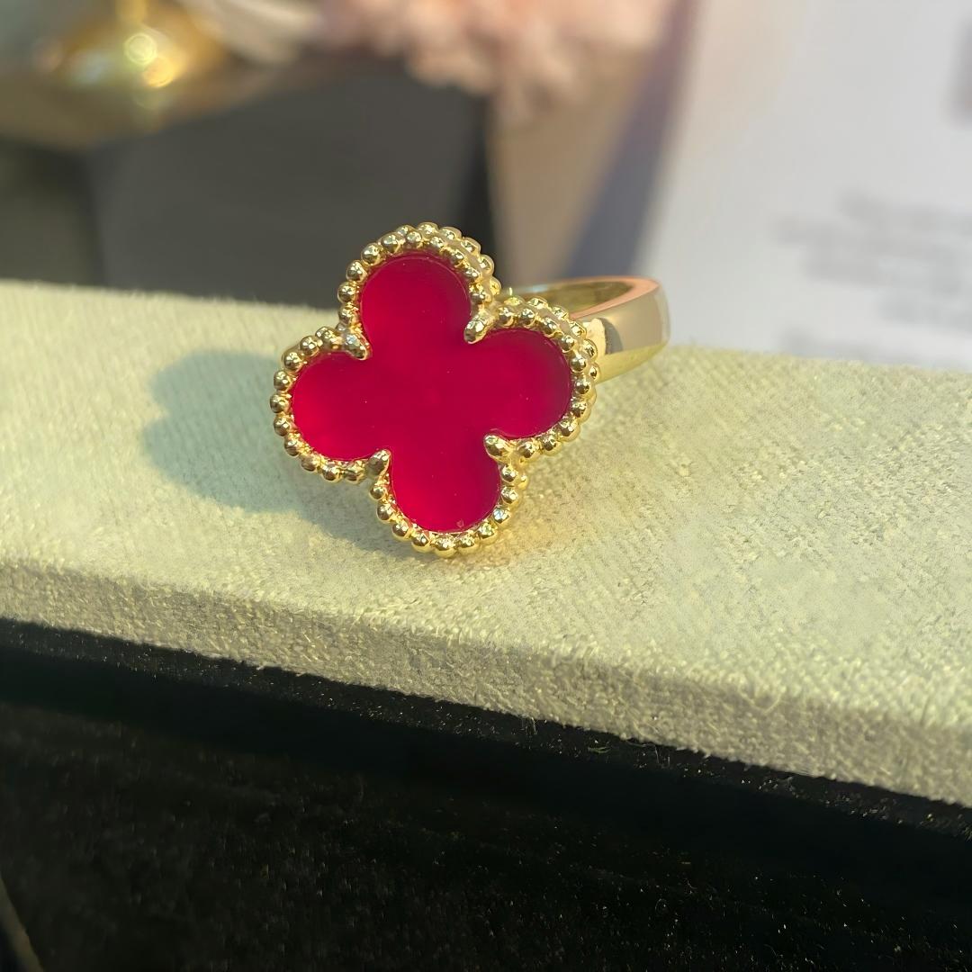 [Lume Jewelry]NEW CLOVER PINK ENAMEL RINGS