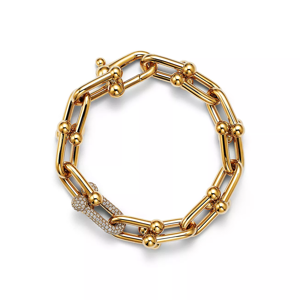 [Lume Jewelry]HARDWEAR LARGE LINK GOLD DIAMOND BRACELET