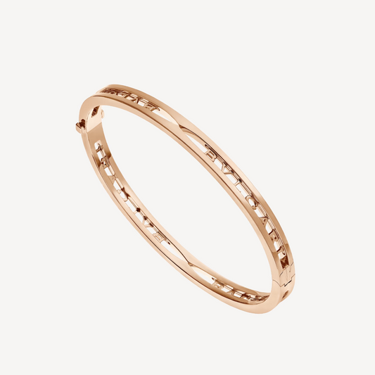 [Lume Jewelry]ZERO 1 SPIRAL LOGO PINK GOLD BRACELET
