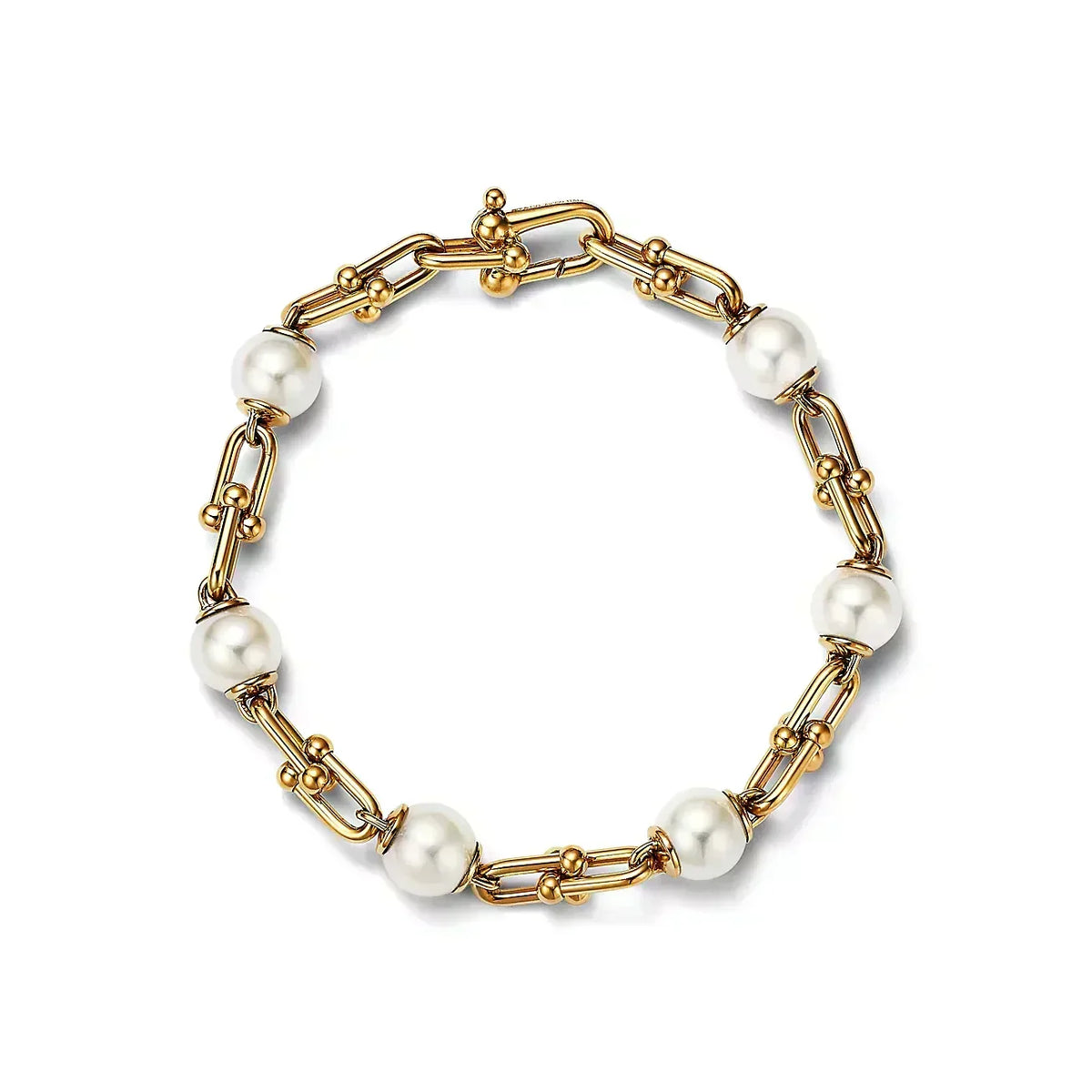 [Lume Jewelry]LINK BRACELET GOLD WITH FRESHWATER PEARLS