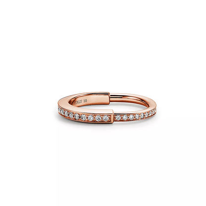 [Lume Jewelry]LOCK RING PINK GOLD DIAMOND PAVED
