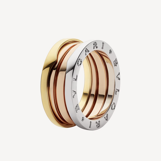 [Lume Jewelry]ZERO 1 THREE-BAND ROSE WHITE AND YELLOW RING