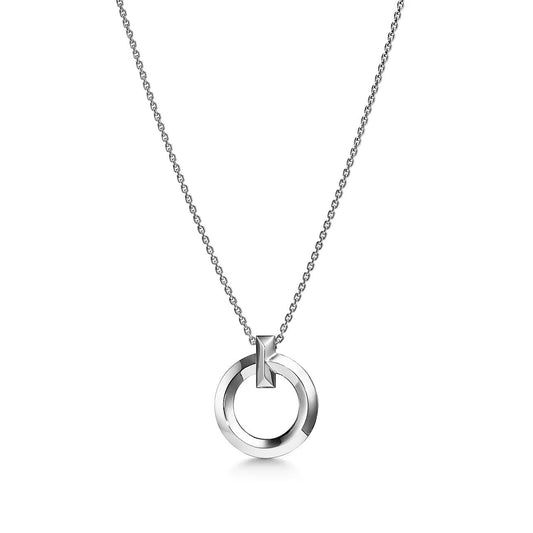 [Lume Jewelry]T CIRCLE PENDENT SILVER NECKLACE