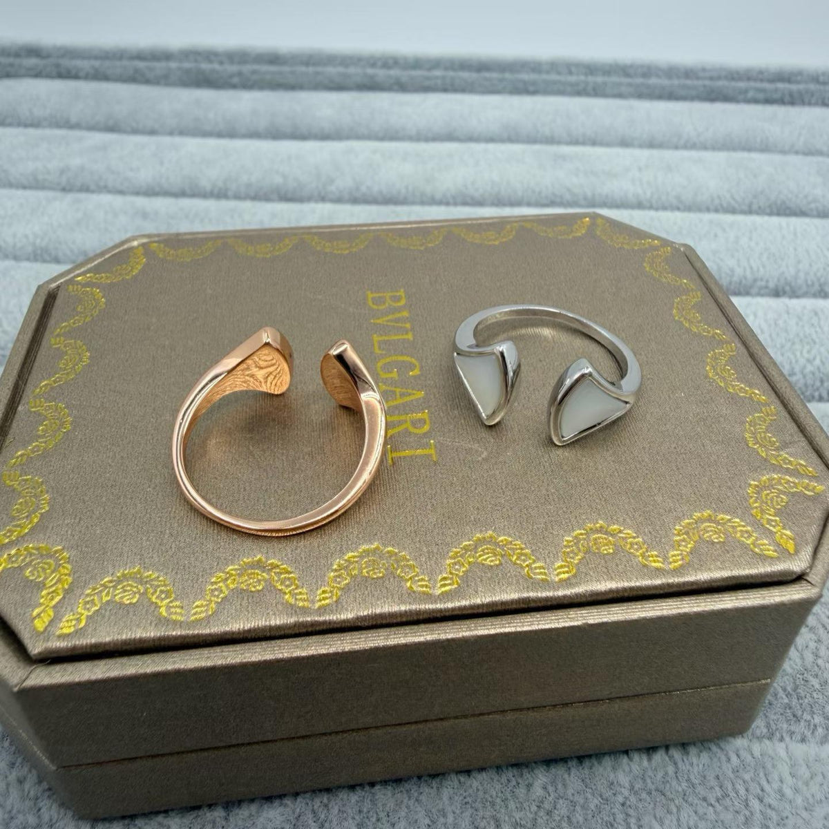 [Lume Jewelry]FAN SHAPE DOUBLE SHELL OPEN RING