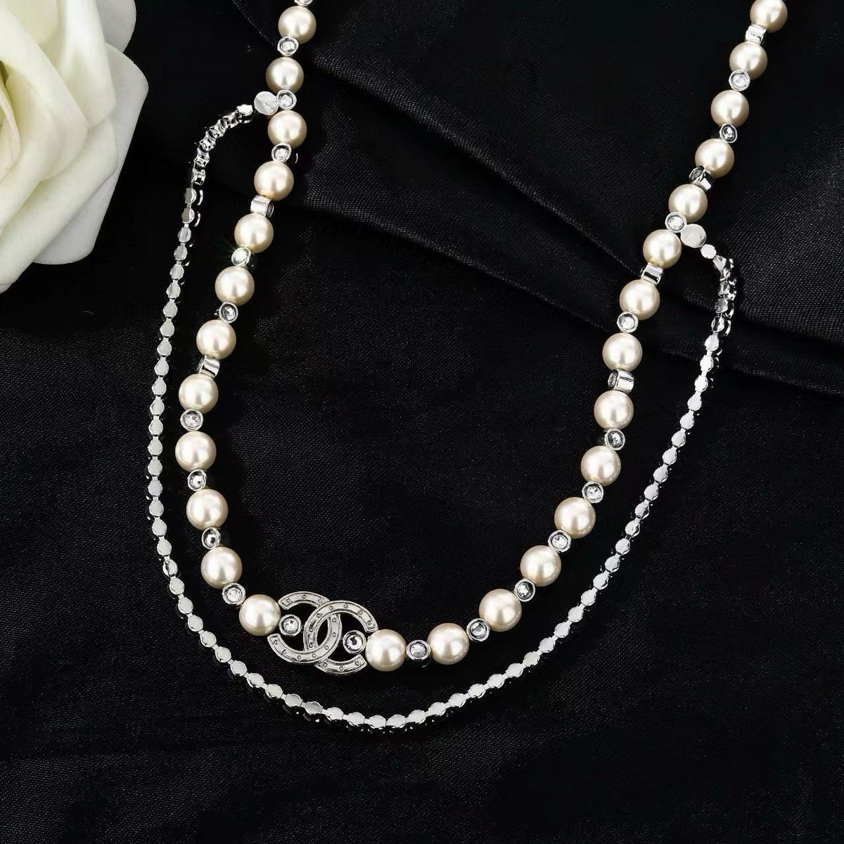 [Lume Jewelry]Double C Pearl Waist Chain