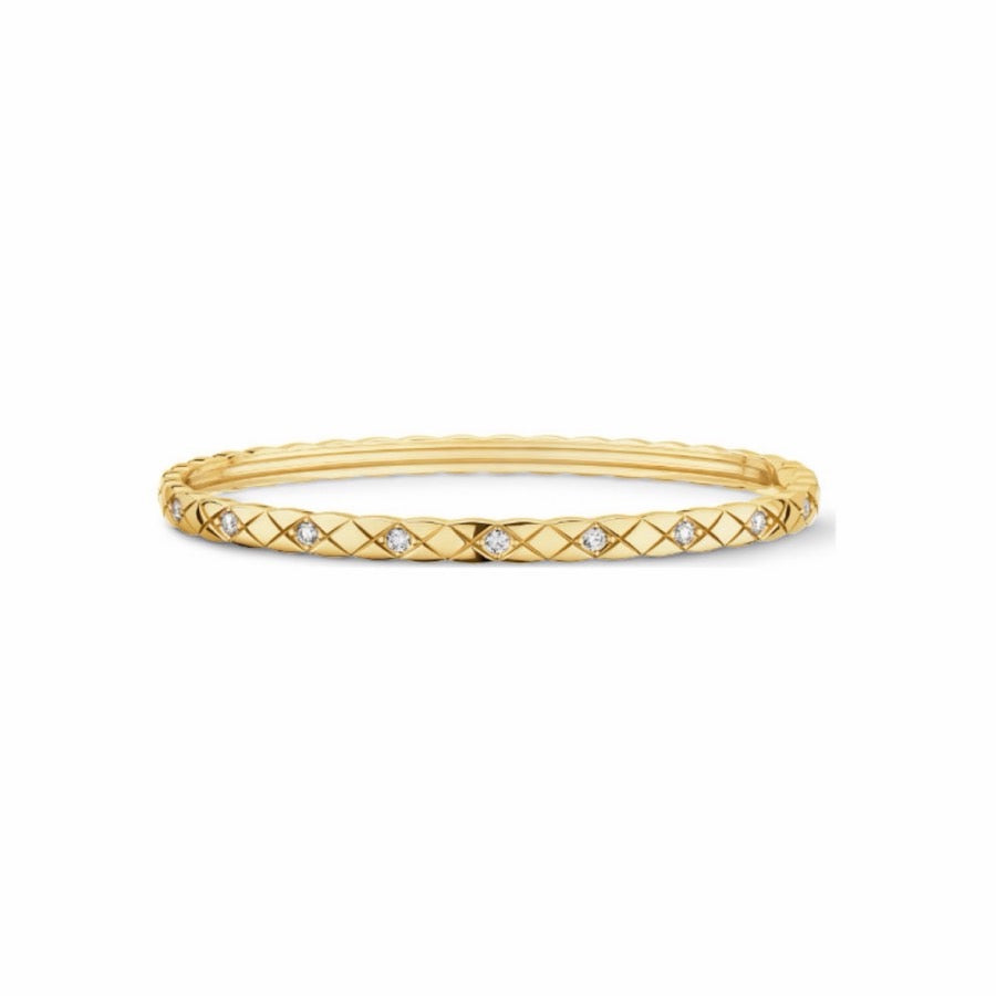 ¡®Lume Jewelry¡¯CoCo Crush Thin Mini Diamond‑Set Quilted Bangle
