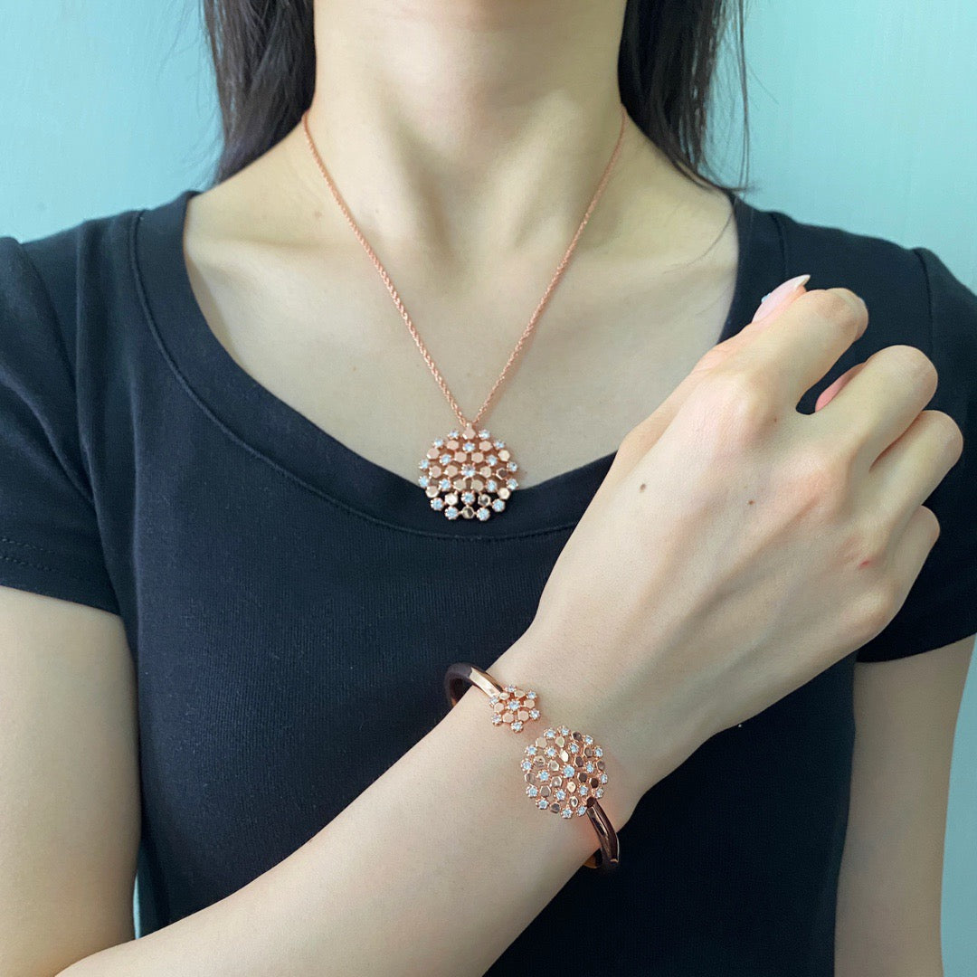 ¡®Lume Jewelry¡¯ Honeycomb Diamond Open Bangle