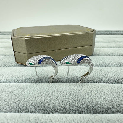 [Lume Jewelry]FULL STONE TWO-TONE SNAKE EARRING STUDS