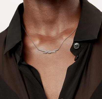 [Lume Jewelry]KNOT PENDANT SILVER DIAMOND NECKLACE