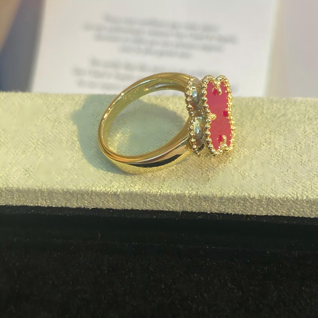 [Lume Jewelry]NEW CLOVER PINK ENAMEL RINGS
