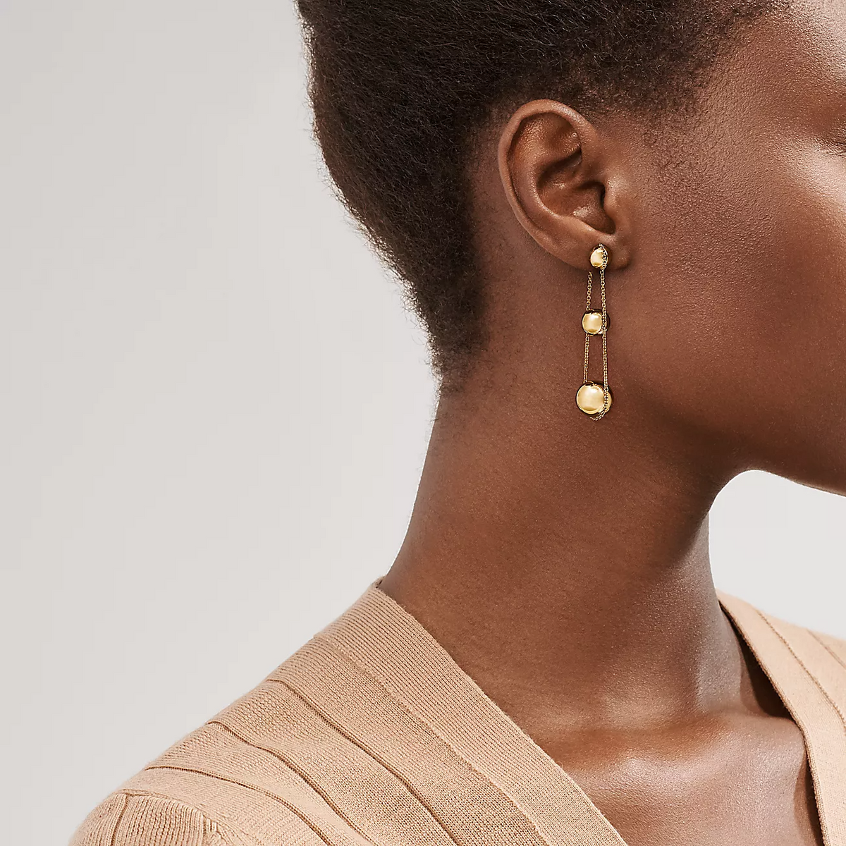 [Lume Jewelry]TRIPLE DROP GOLD EARRINGS