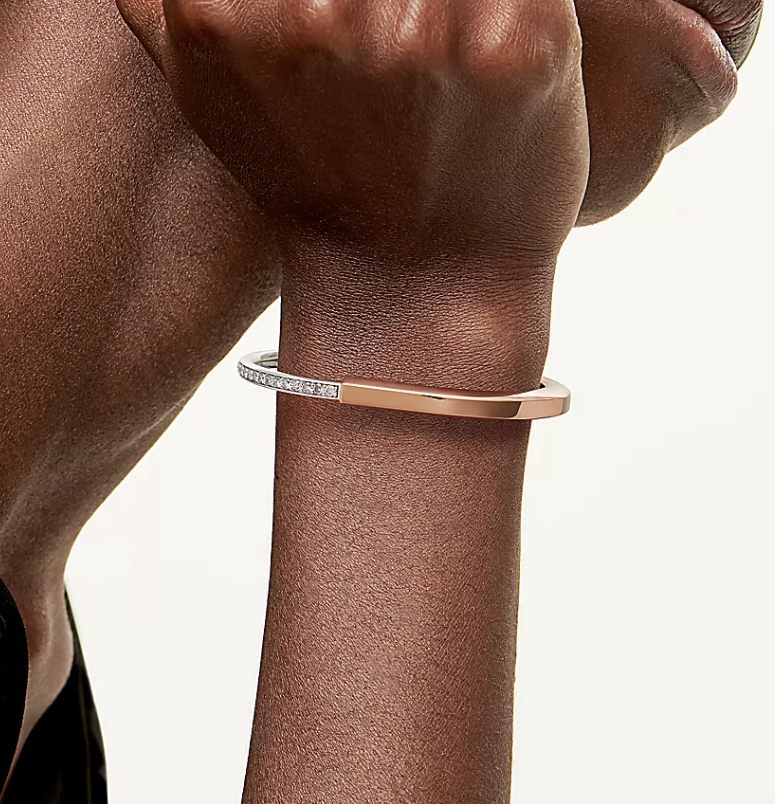 [Lume Jewelry]LOCK BRACELET ROSE AND WHITE GOLD DIAMOND